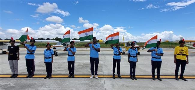 Har Ghar Tiranga - students rally held at Puducherry Airport