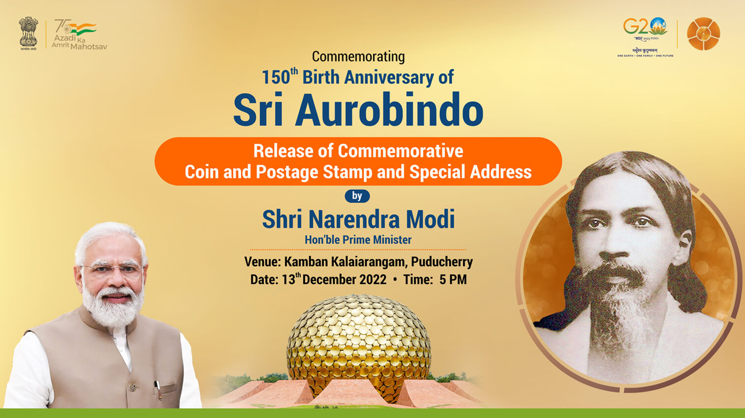 150th Birth Anniversary of Sri Aurobindo