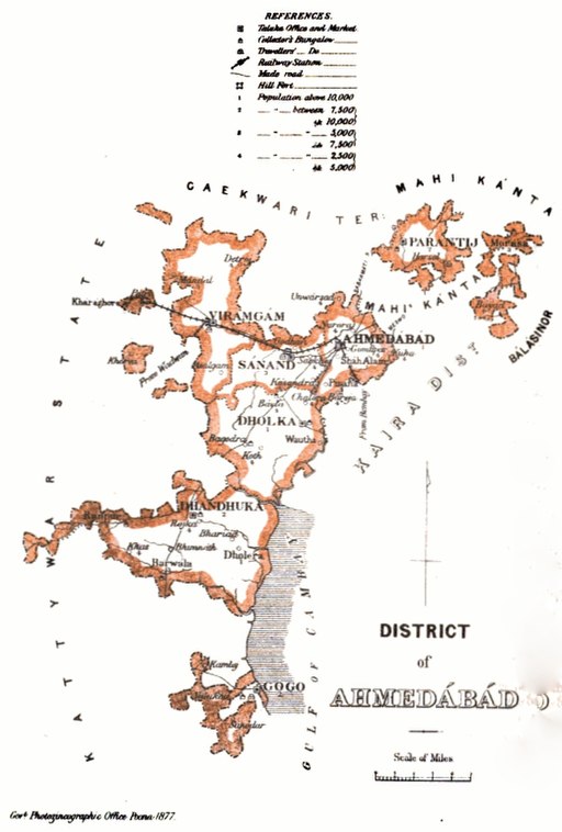 Ahmedabad District Map 1877 